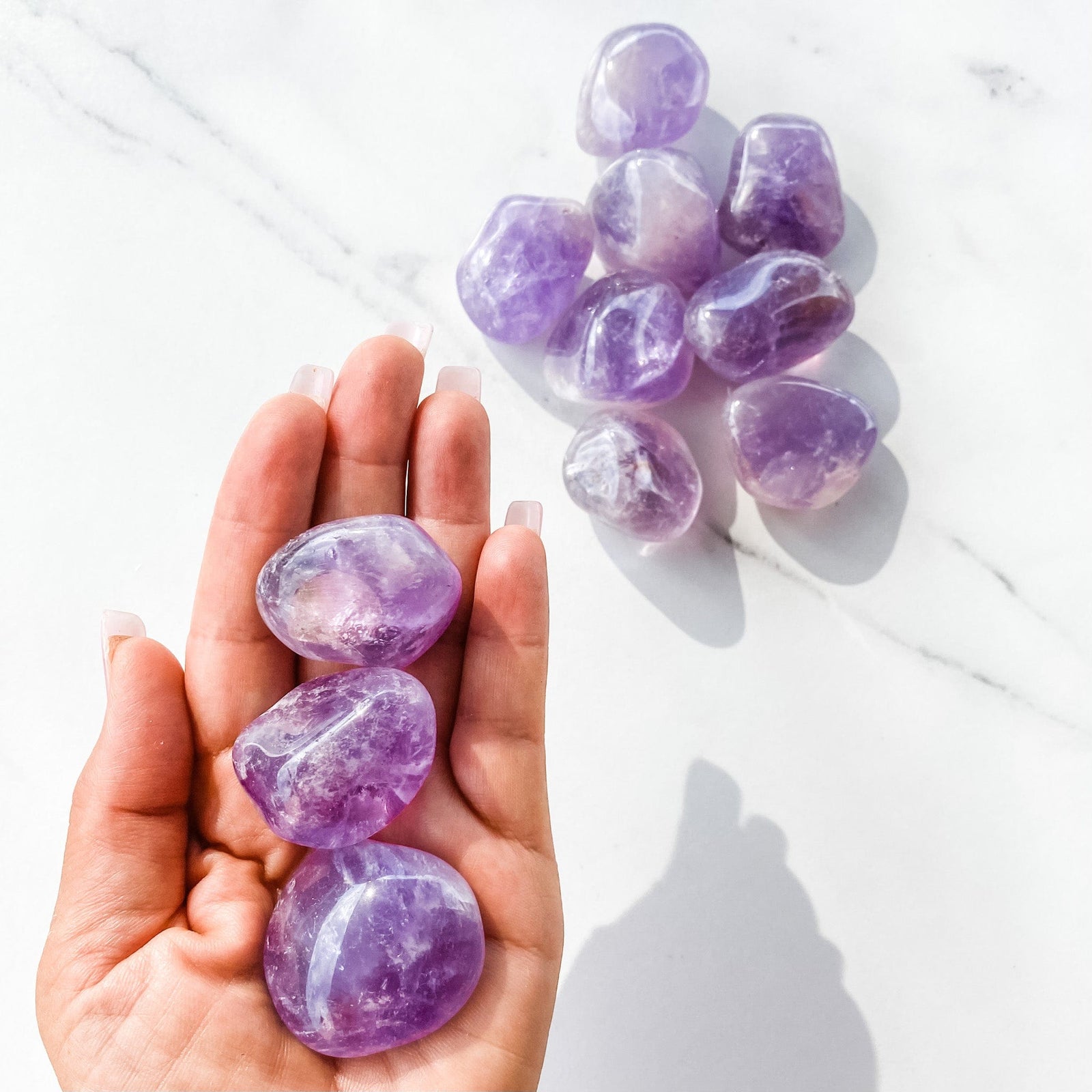 s1057 amethyst crystal tumbled stones tumble large 4cm crystals australia gemrox sydney 1