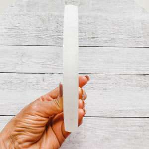 selenite crystal 14cm round charging plate australia