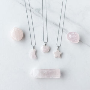 s1075 rose quartz crystal stone moon crescent necklace star necklace apple shaped necklace pendant australia gemrox sydney 1