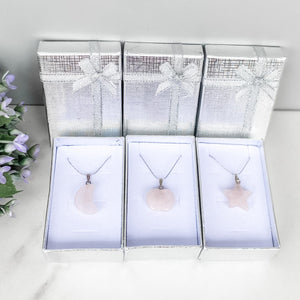 s1075 rose quartz crystal stone moon crescent necklace star necklace apple shaped necklace pendant australia gemrox sydney 1