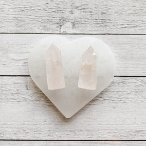 selenite 10cm heart shaped charging plate australia