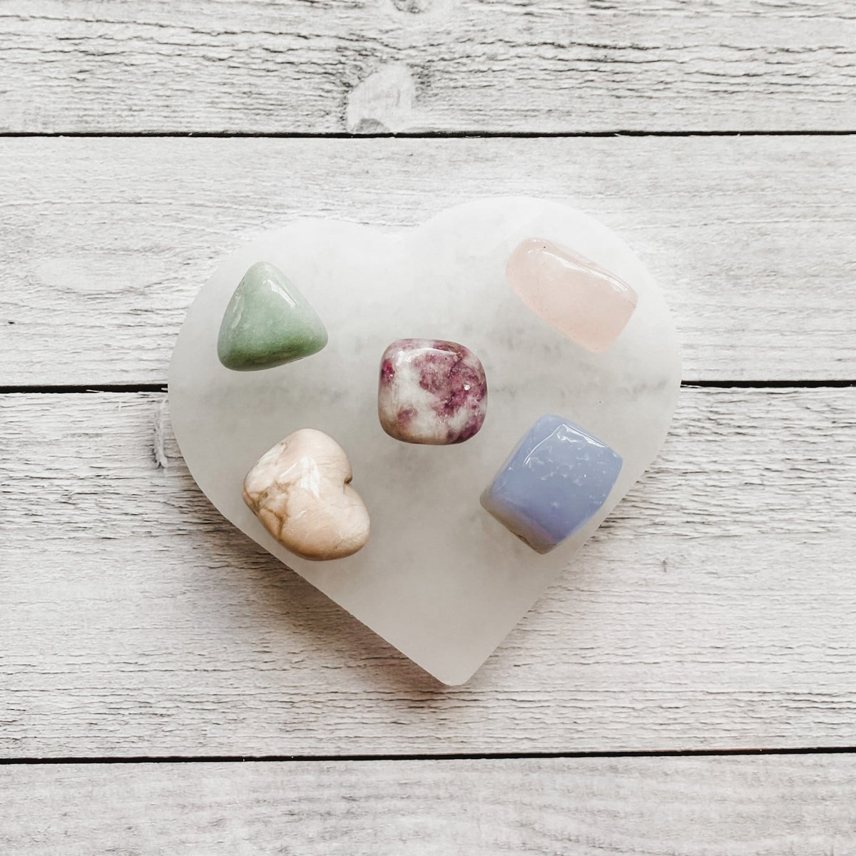 selenite 10cm heart shaped charging plate australia