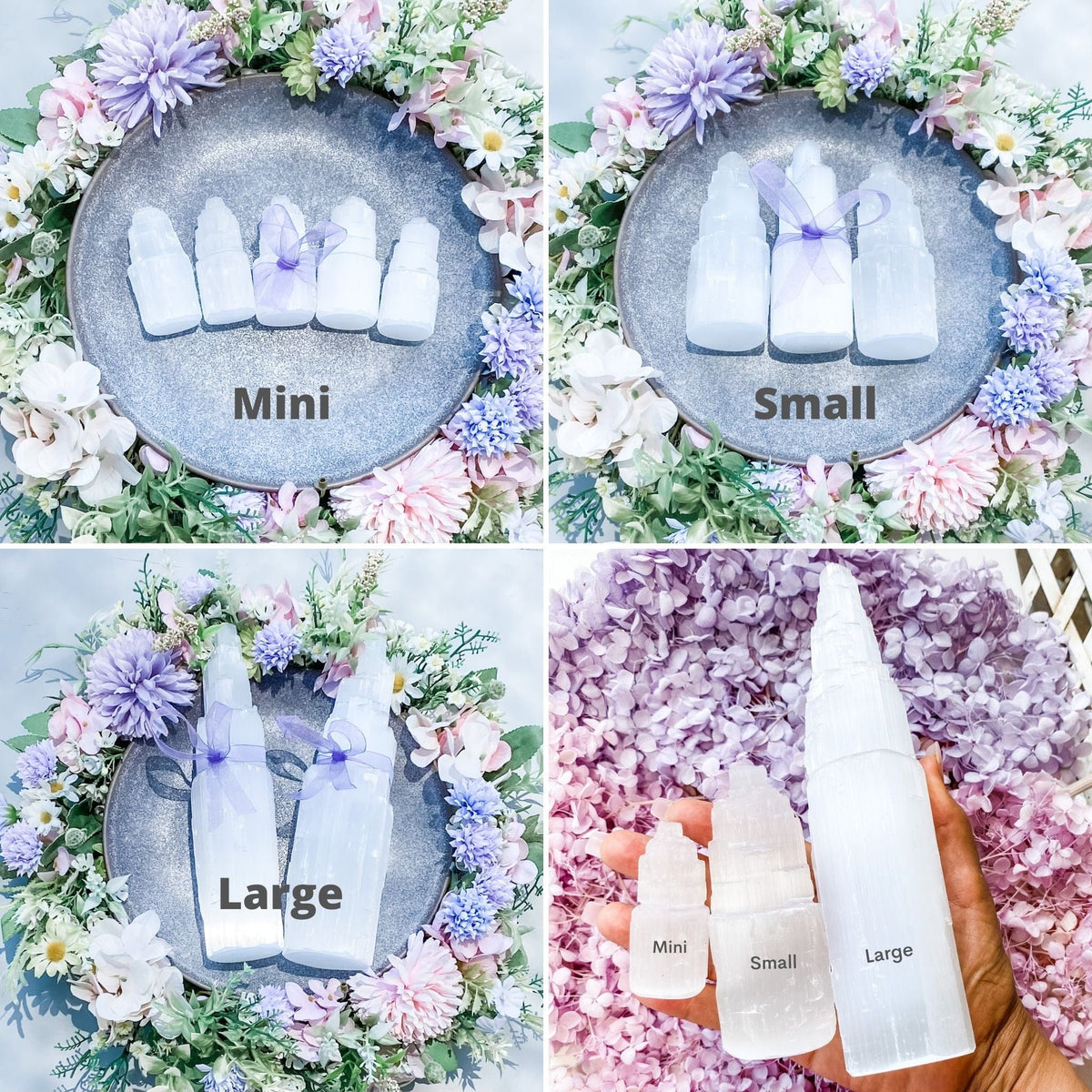 white selenite tower 6cm 10cm and 20cm crystals australia gemrox