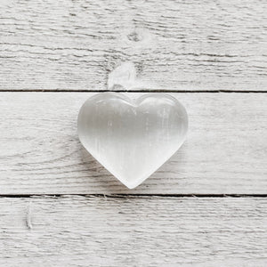 selenite crystal heart palmstone meditation healing chakra australia