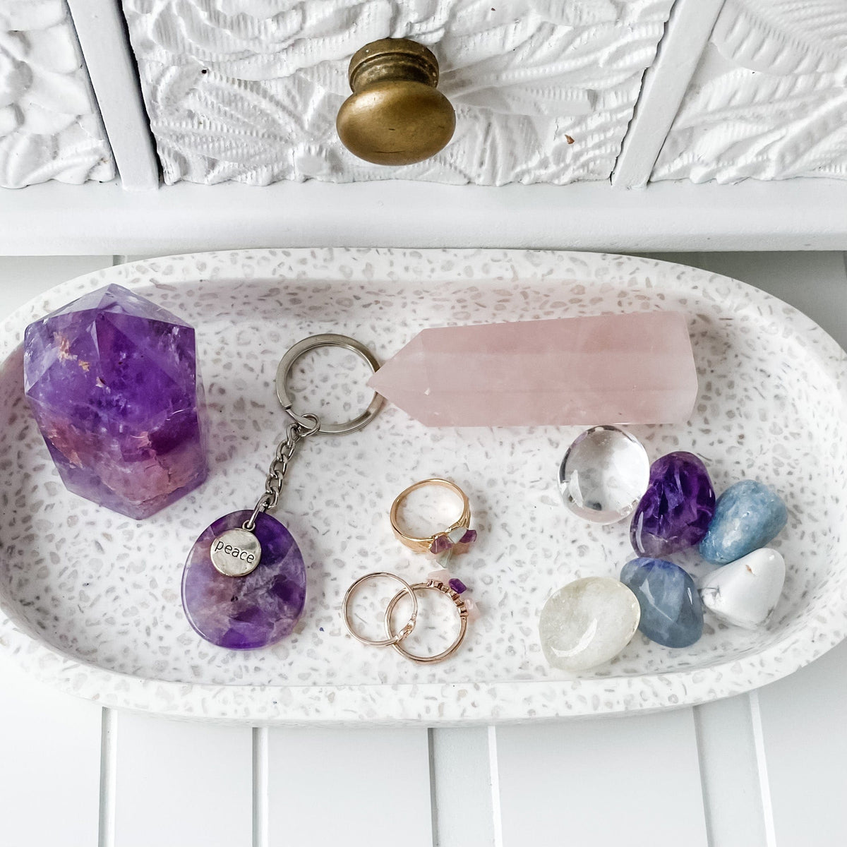 s1157 amethyst crystal stone key ring key chain australia. amethyst peace worded keychain polished stone keyring .crystals australia.gemrox sydney 1