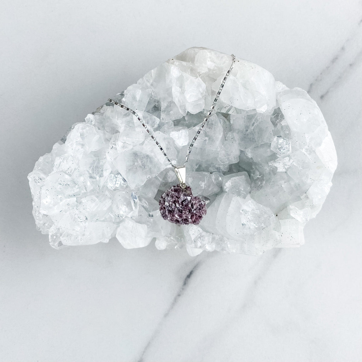 s1158 Lepidolite raw stone crystal pendant necklace australia.Pink purple lepidolite raw stone pendant silver necklace australia.crystals australia.gemrox sydney 1