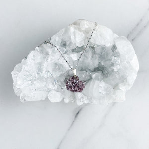 s1158 Lepidolite raw stone crystal pendant necklace australia.Pink purple lepidolite raw stone pendant silver necklace australia.crystals australia.gemrox sydney 1