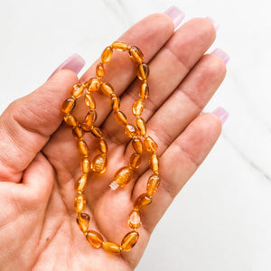 s1181 natural baltic amber teething necklace baby toddler australia.Natural teething toys amber necklace beads australia.Crystals australia.gemrox sydney 1