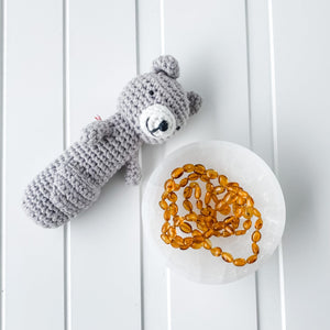 s1181 natural baltic amber teething necklace baby toddler australia.Natural teething toys amber necklace beads australia.Crystals australia.gemrox sydney 1