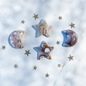 s1185 flower agate crystal moon crescent shaped stones australia.flower agate moon stone australia.crystals australia.gemrox sydney 1