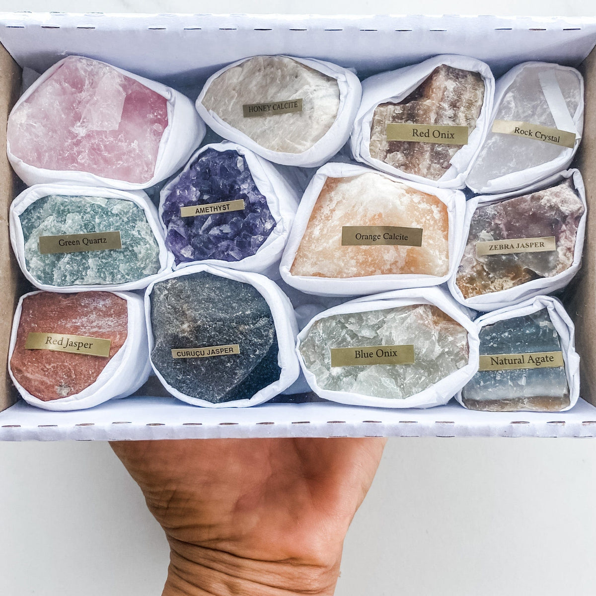 s1194 set of 12 raw stones.Boxed set of 12 crystal specimen raw stones. Crystal boxed set australia.crystals australia.gemrox sydney 1