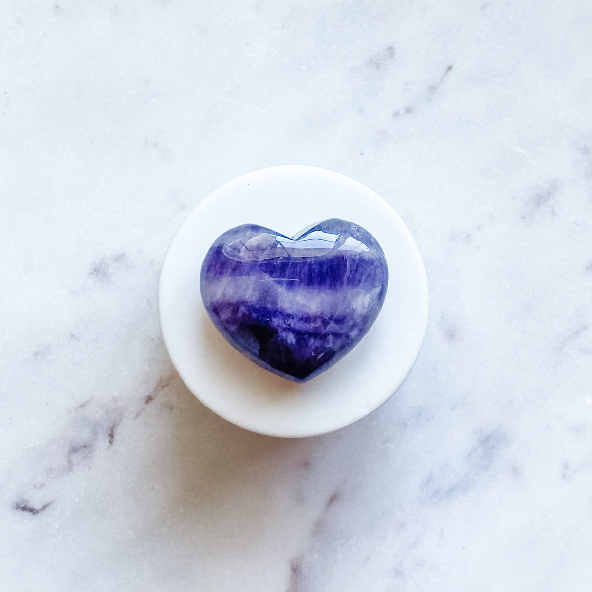 Amethyst crystal heart