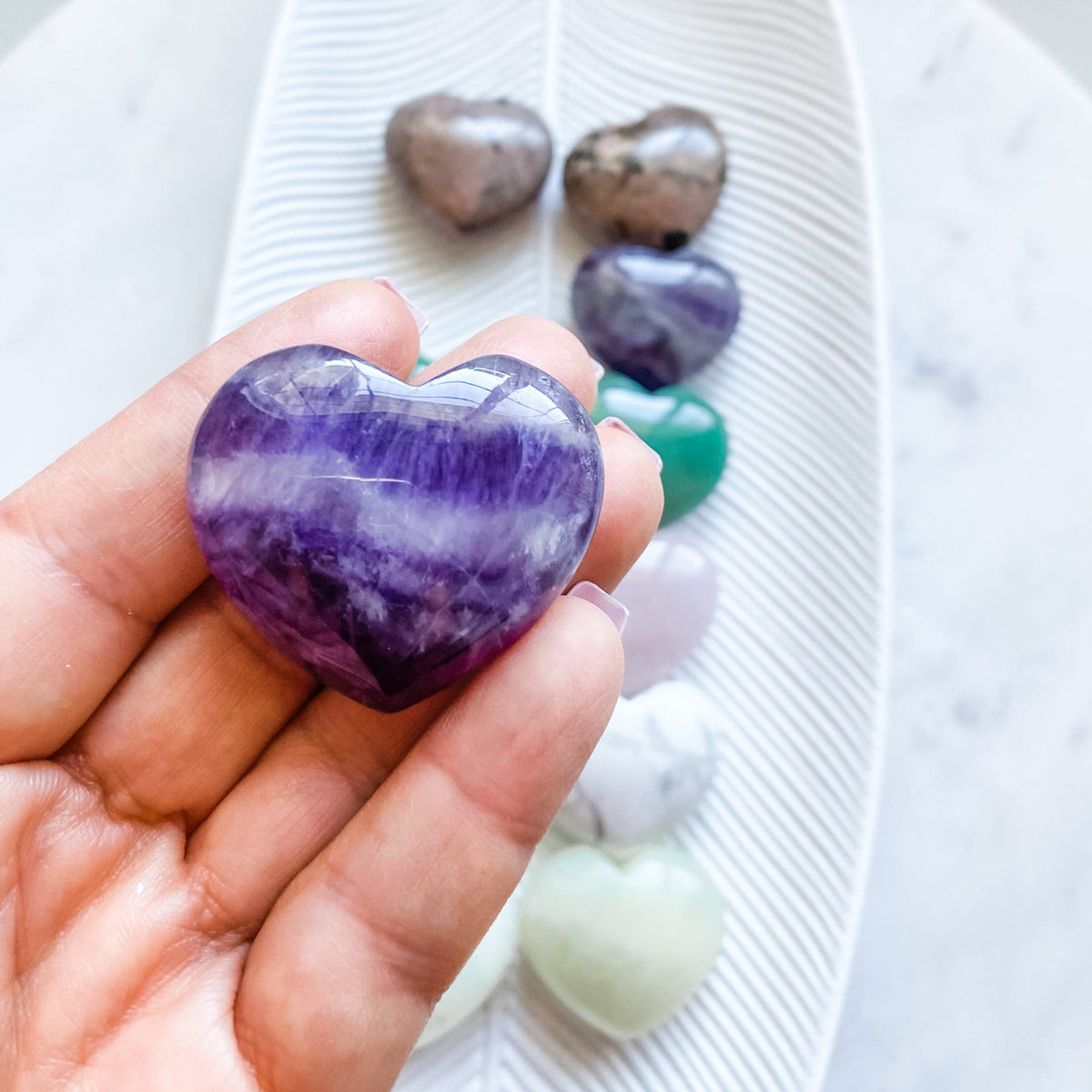 Amethyst crystal heart