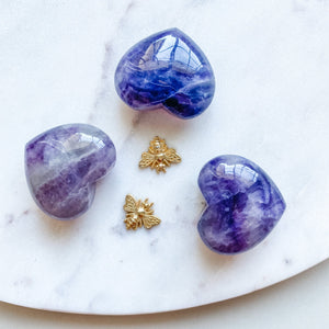 Amethyst crystal heart