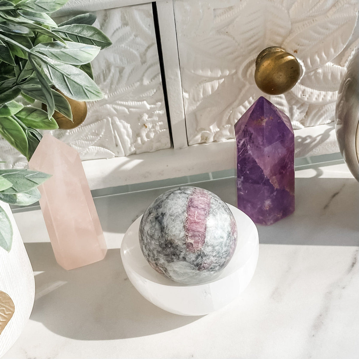 s1220 pink tourmaline in quartz crystal stone ball sphere 5cm australia.pink tourmaline crystal sphere australia.crystal spheres australia.gemrox sydney 1