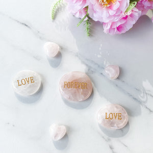 s1231 rose quartz engraved palm stone palmstone forever australia.rose quartz engraved word palm stone australia.crystals ausrtralia gemrox sydney 1