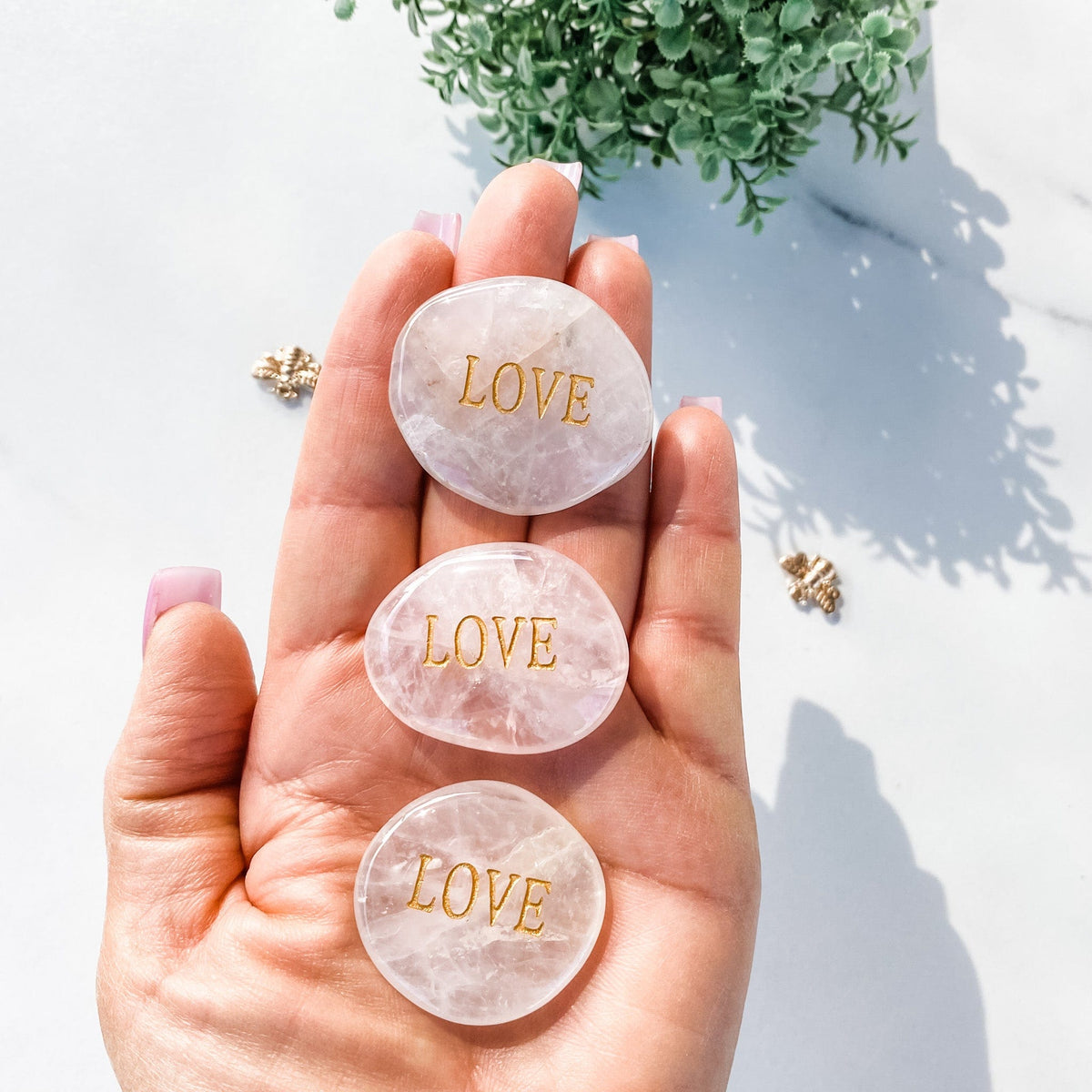 s1232 rose quartz crystal engraved love palm stone australia.rose quartz gold engraved love stone australia.crystals australia gemrox sydney 1