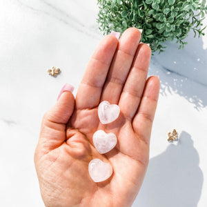 Rose Quartz Crystal Heart Puffy-2cm