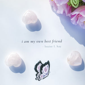 Rose Quartz Crystal Heart Puffy-2cm