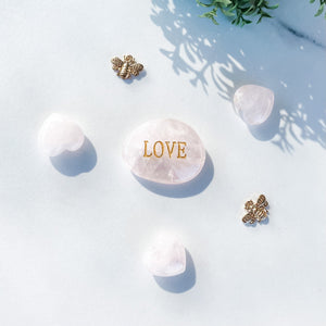Rose Quartz Crystal Heart Puffy-2cm