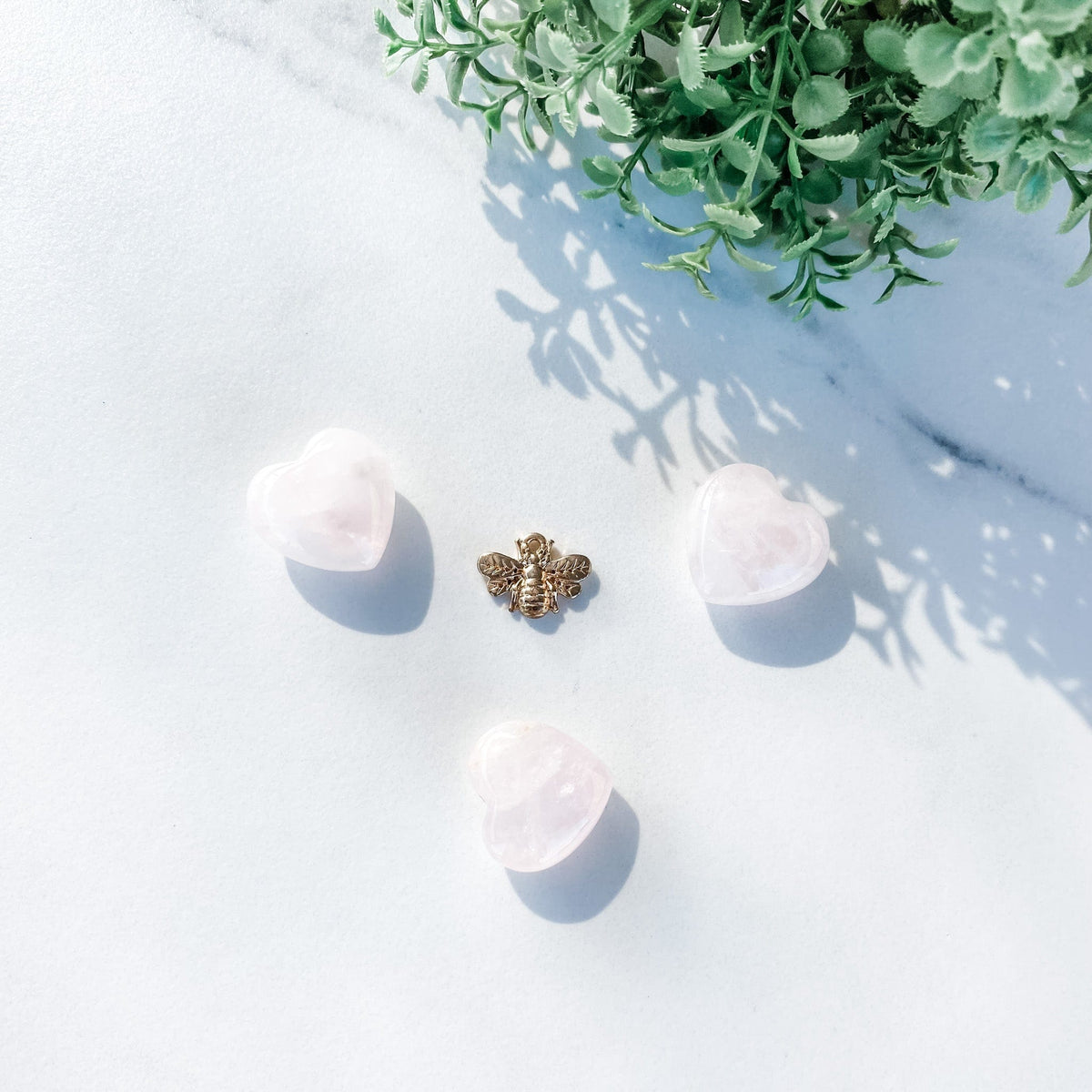 Rose Quartz Crystal Heart Puffy-2cm