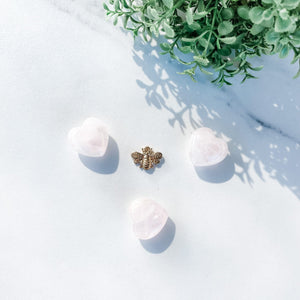 Rose Quartz Crystal Heart Puffy-2cm