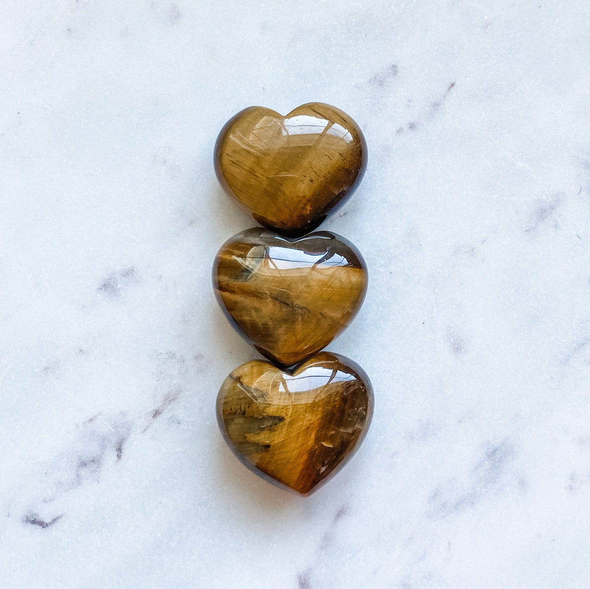 tigers eye crystal love heart polished stone healing australia meditation stone