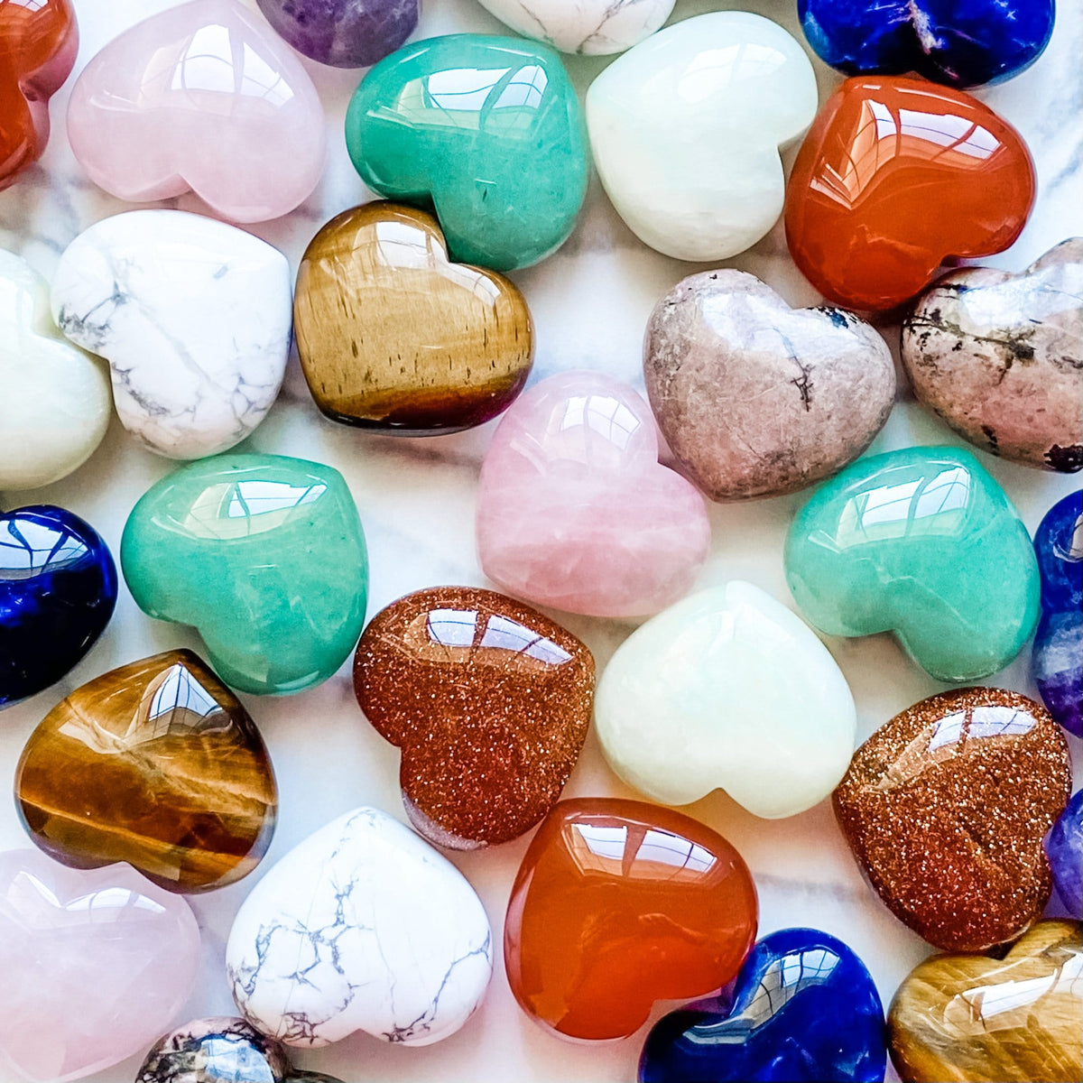 tigers eye crystal love heart polished stone healing australia meditation stone