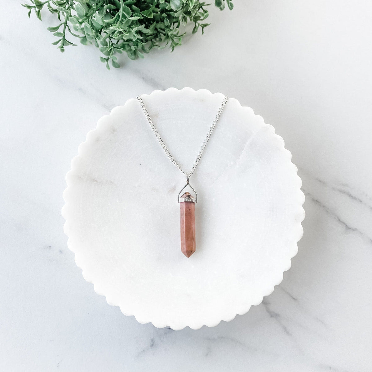 s1308 rhodonite double terminated point pendant necklace sterling silver 925 australia.rhodonite stone pendant necklace silver australia.gemrox sydney 1