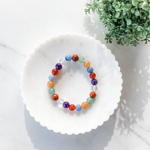 s1310 multistone rainbow crystal 8mm beaded stone stretch elastic healing bracelet australia. Mixed crystal stone stretch bracelet australia.gemrox sydney 1