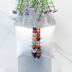 s1310 multistone rainbow crystal 8mm beaded stone stretch elastic healing bracelet australia. Mixed crystal stone stretch bracelet australia.gemrox sydney 1