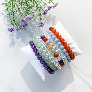 s1310 multistone rainbow crystal 8mm beaded stone stretch elastic healing bracelet australia. Mixed crystal stone stretch bracelet australia.gemrox sydney 1