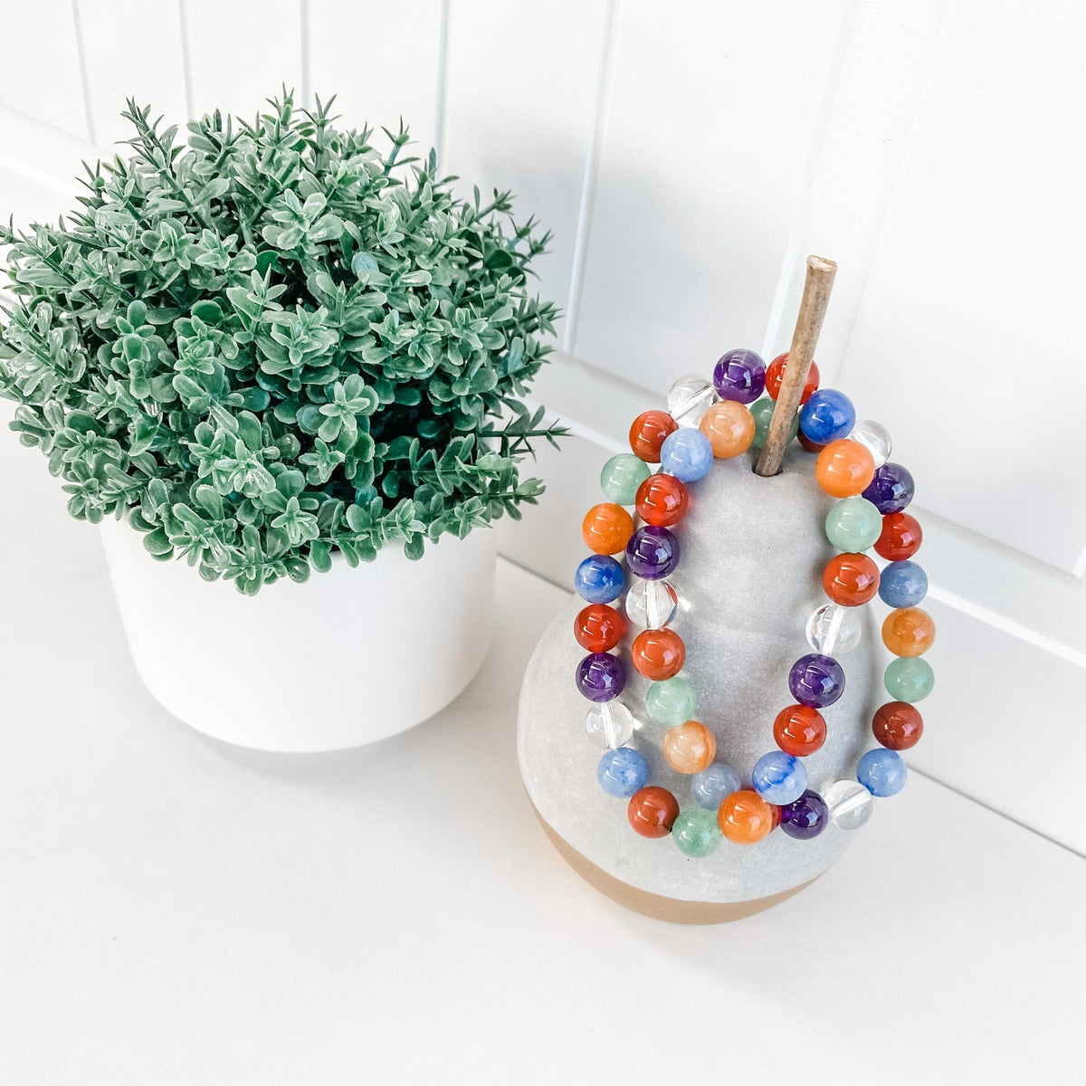 s1310 multistone rainbow crystal 8mm beaded stone stretch elastic healing bracelet australia. Mixed crystal stone stretch bracelet australia.gemrox sydney 1