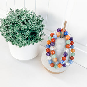 s1310 multistone rainbow crystal 8mm beaded stone stretch elastic healing bracelet australia. Mixed crystal stone stretch bracelet australia.gemrox sydney 1