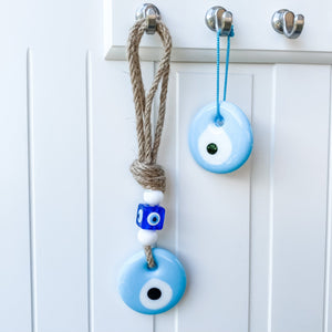 s1339 Set of 3 turkish evil eye wall ceramic medallion and magnet for home decor australia gemrox sydney 1