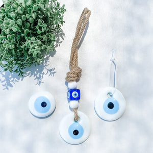 s1339 Set of 3 turkish evil eye wall ceramic medallion and magnet for home decor australia gemrox sydney 1