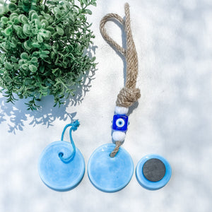 s1339 Set of 3 turkish evil eye wall ceramic medallion and magnet for home decor australia gemrox sydney 1