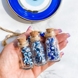 s1346 turkish evil eye protection glass bottle with evil eye beads and hanger wall amulet home decor australia.gemrox sydney 1
