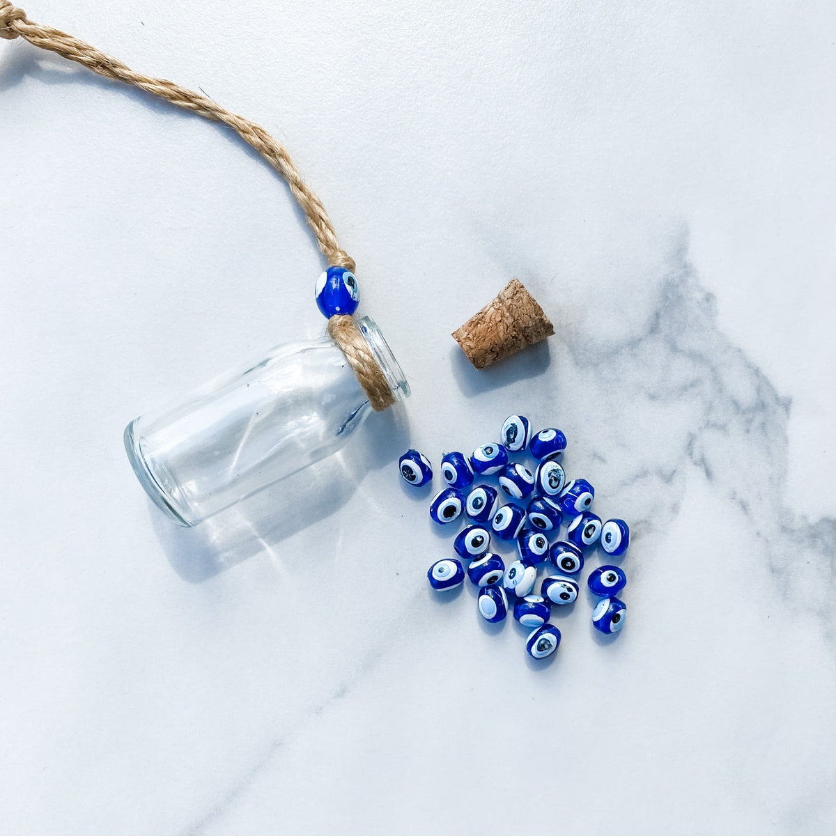 s1346 turkish evil eye protection glass bottle with evil eye beads and hanger wall amulet home decor australia.gemrox sydney 1