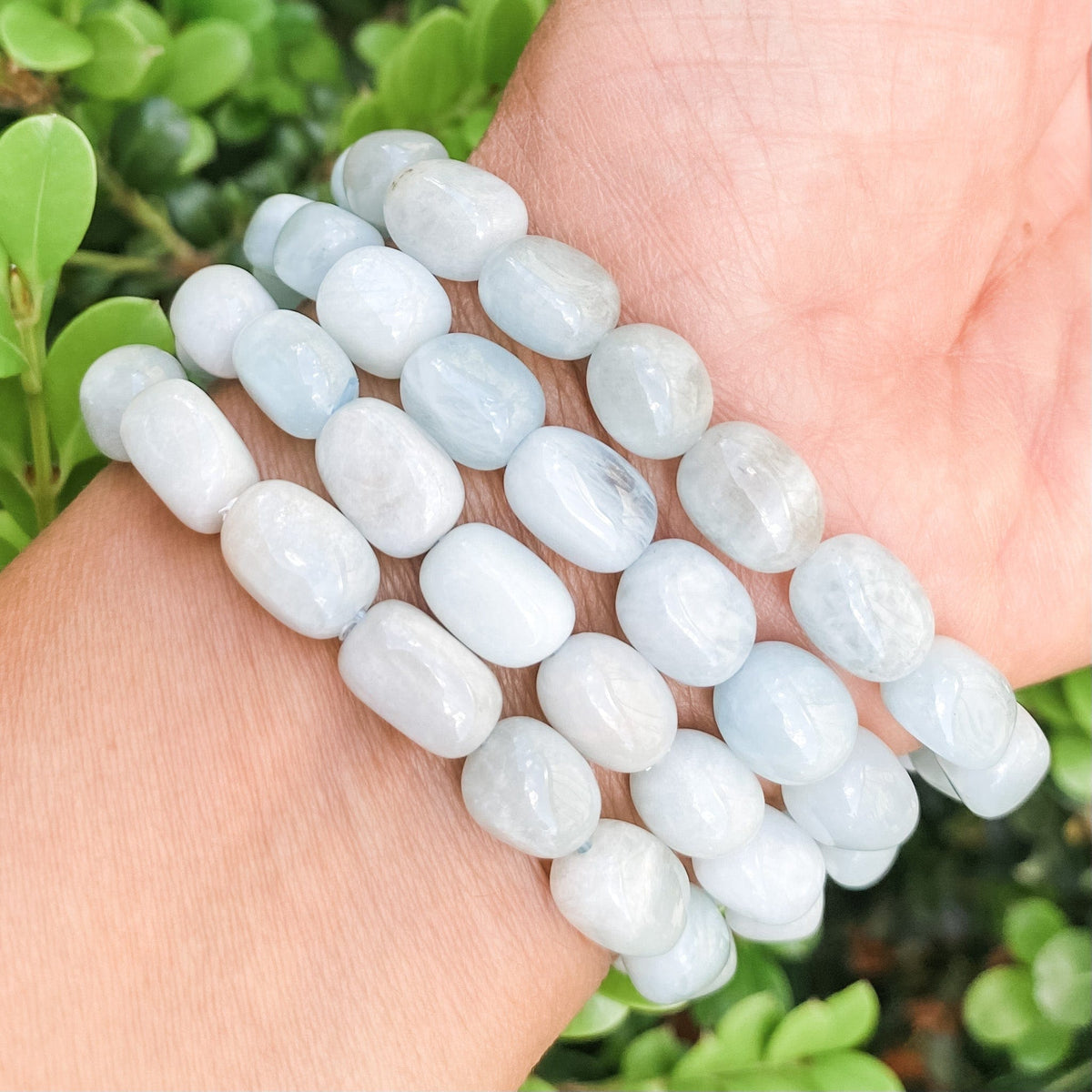 s1363 aquamarine crystal nugget stone stretch elastic healing bracelet australia gemrox sydney 1