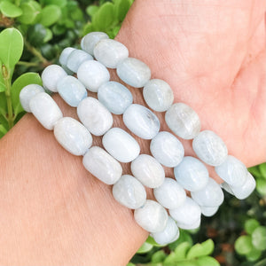 s1363 aquamarine crystal nugget stone stretch elastic healing bracelet australia gemrox sydney 1