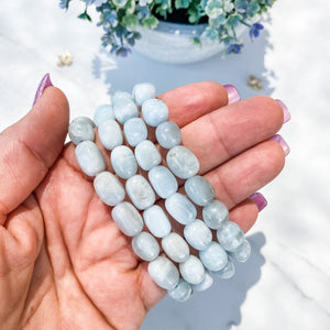 s1363 aquamarine crystal nugget stone stretch elastic healing bracelet australia gemrox sydney 1