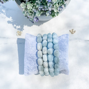 s1363 aquamarine crystal nugget stone stretch elastic healing bracelet australia gemrox sydney 1