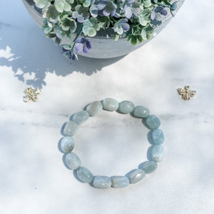 s1363 aquamarine crystal nugget stone stretch elastic healing bracelet australia gemrox sydney 1