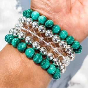 s1364 malachite crystal stone stretch elastic beaded 8mm bracelet australia. malachite bracelet australia.gemrox sydney 1