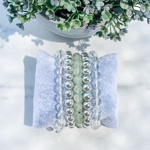 s1365 prehinite green crystal beaded 8mm stone stretch elastic healing bracelet australia gemrox sydney 1