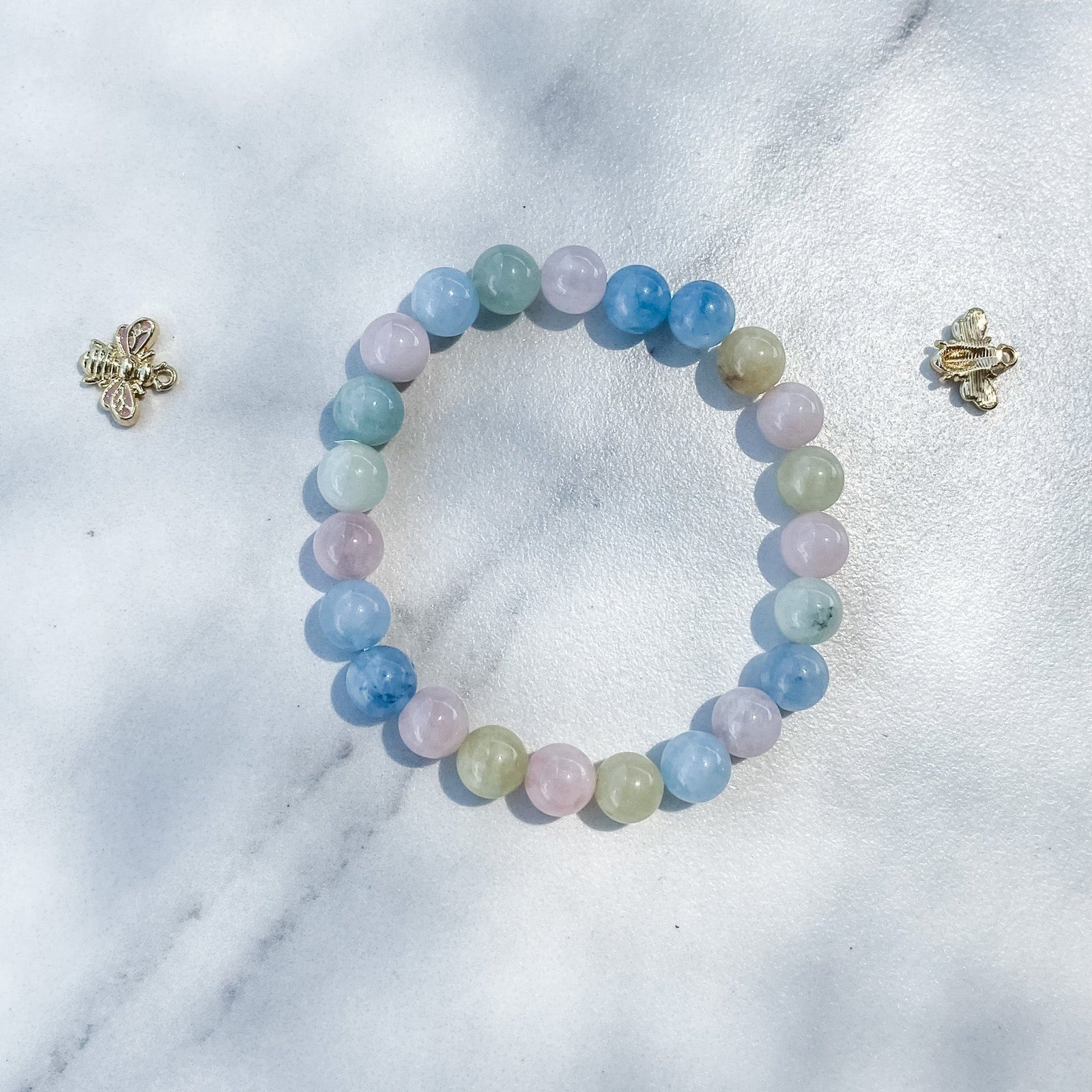 s1366 morganite aquamarine heliodor crystal beaded 8mm stone stretch elastic healing bracelet australia gemrox sydney 1