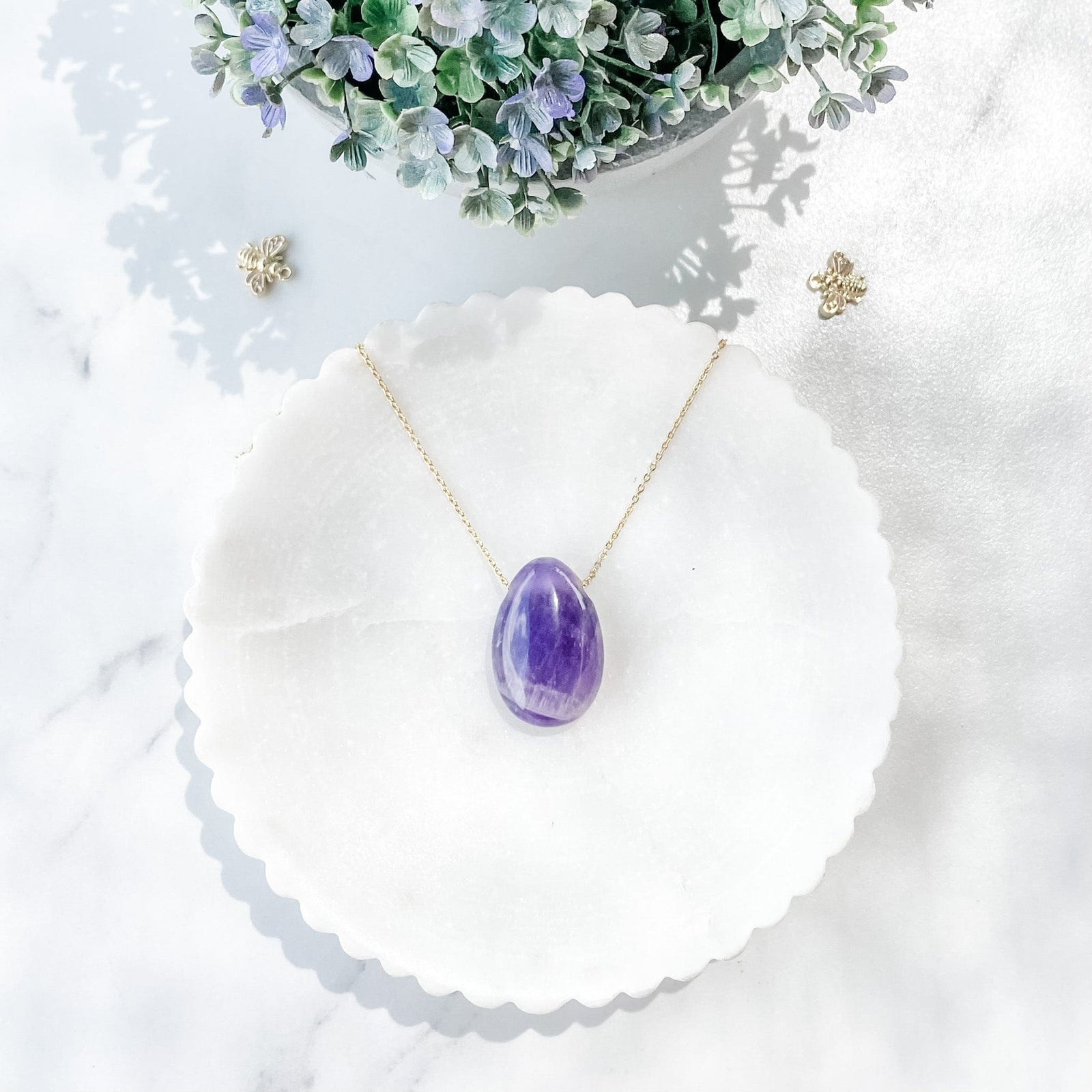 s1378 amethyst crystal tear drop stone gold metal pendant necklace australia gemrox sydney 1