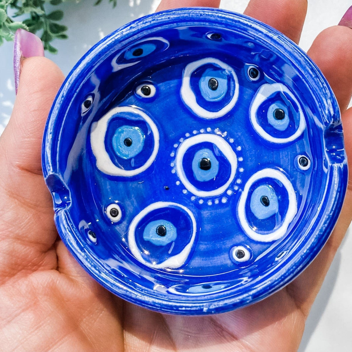 s1459 turkish evil eye ceramic hand made hand painted ash tray australia gemrox sydney 1