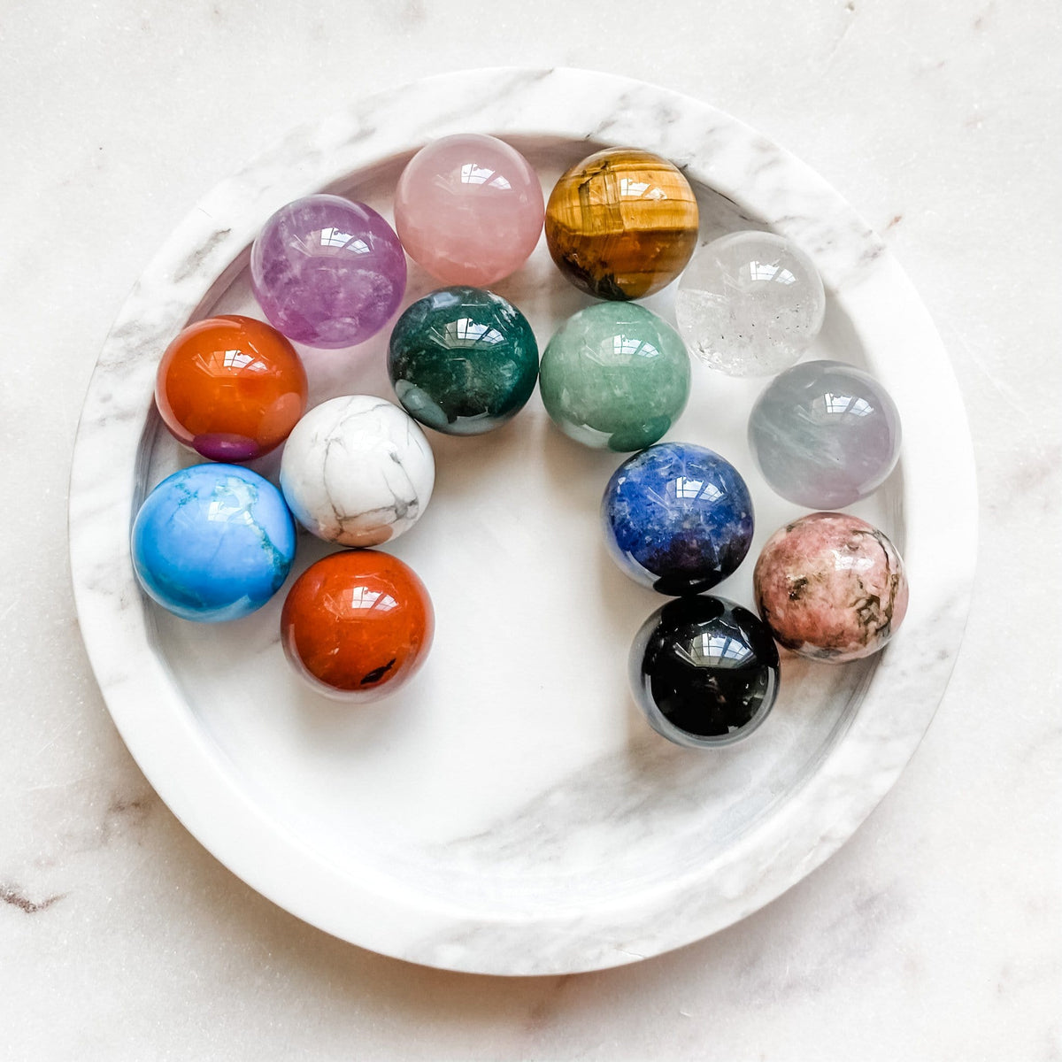 white howlite crystal ball sphere healing stone australia